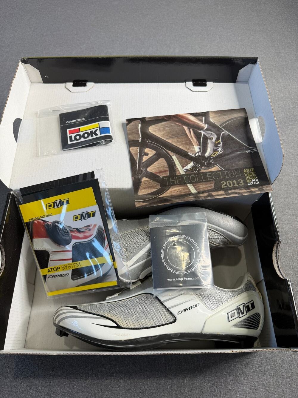 DMT Prisma 2.0 Carbon Road Cycling Shoes White Silver Men’s Size EU 42 US 8.5